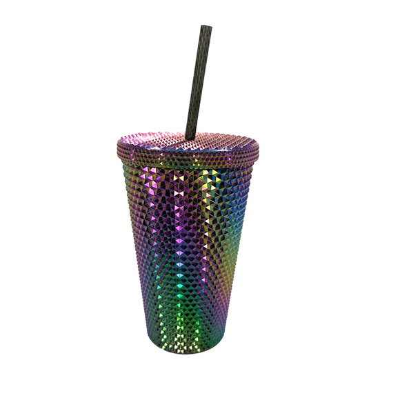 NWT STARBUCKS Limited Edition Studded  Rainbow Iridescent Tumbler Fall 2023 - Picture 2 of 5